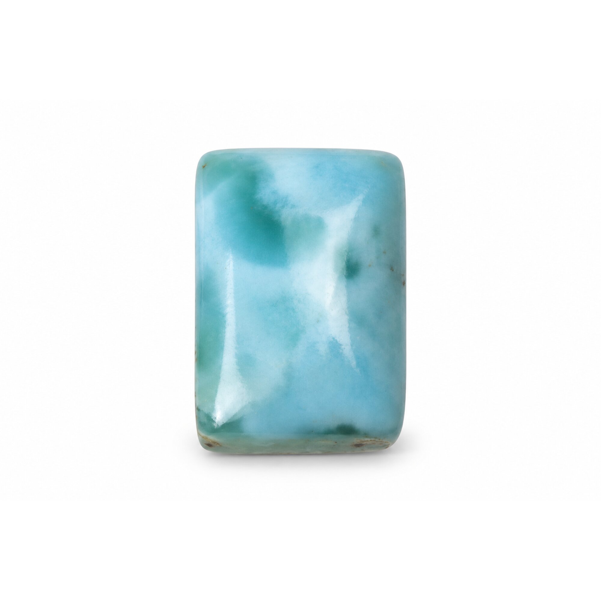 Master crafted ocean blue Dominican Larimar cabochon 18mm – photo 2