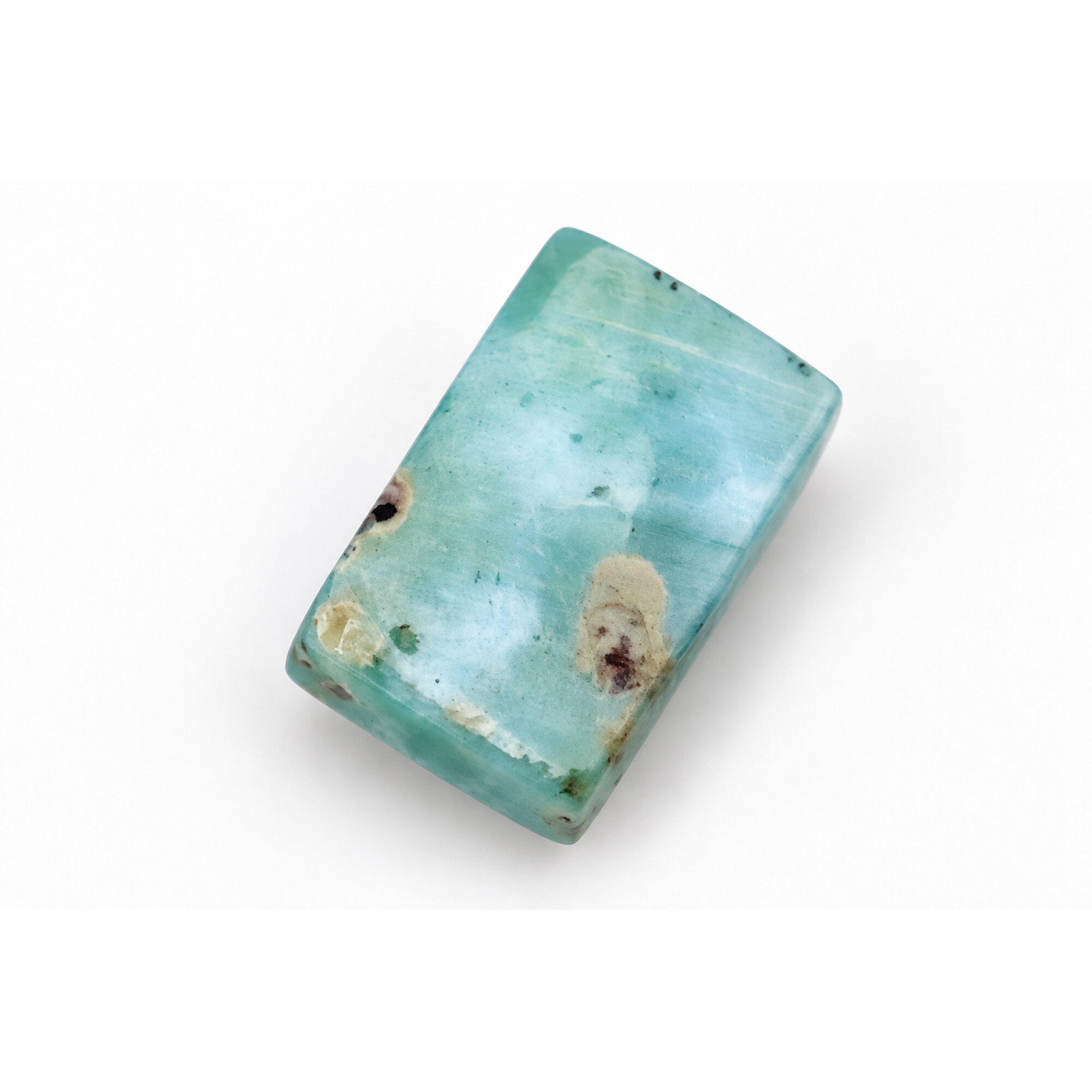 Master crafted ocean blue Dominican Larimar cabochon 18mm – photo 5