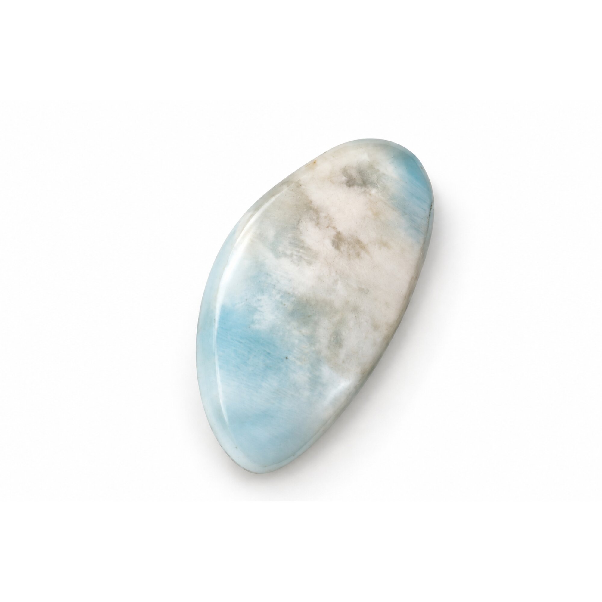 Master crafted sky blue Dominican Larimar cabochon 35mm – photo 3
