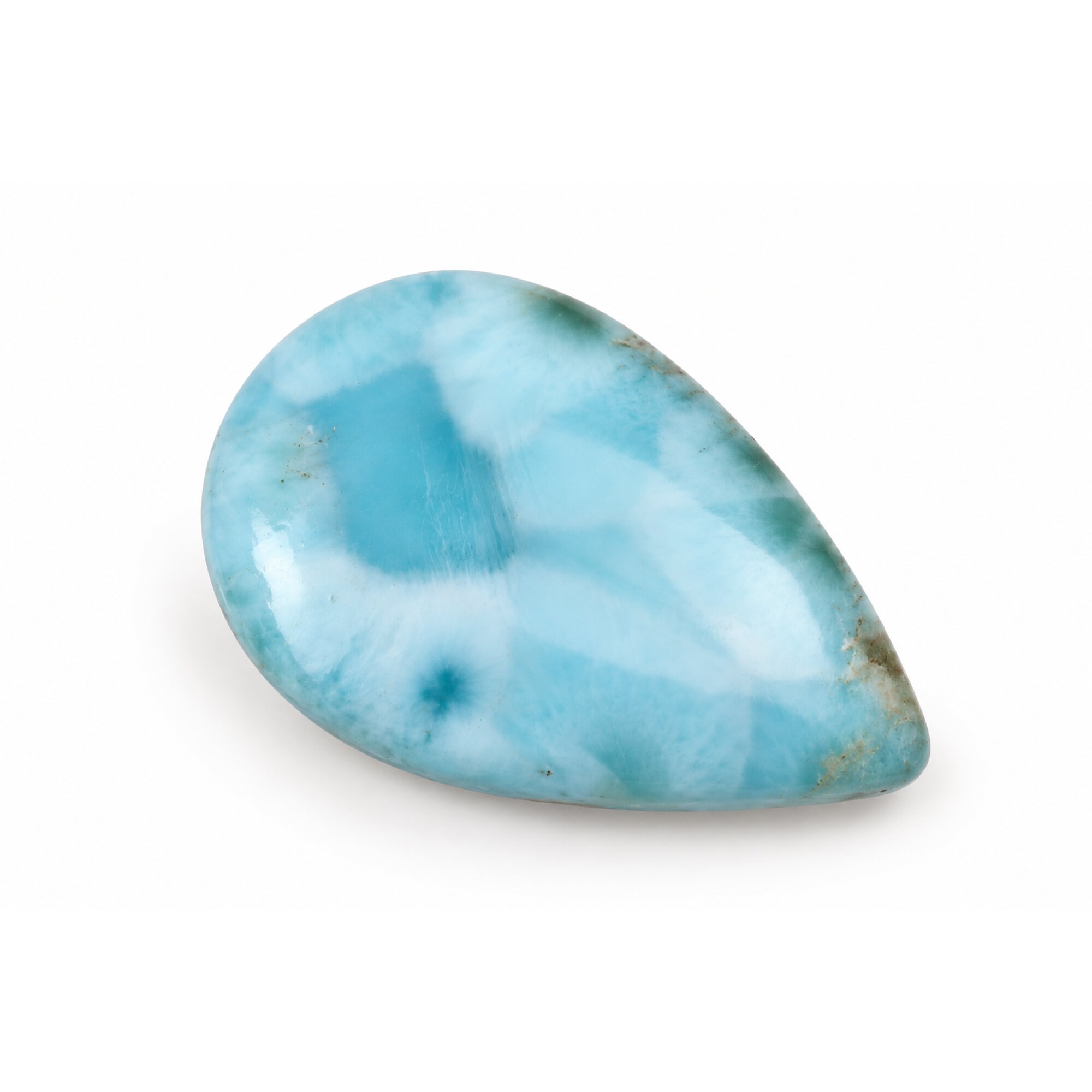 Handmade sky blue Dominican Larimar cabochon 30mm – photo 2