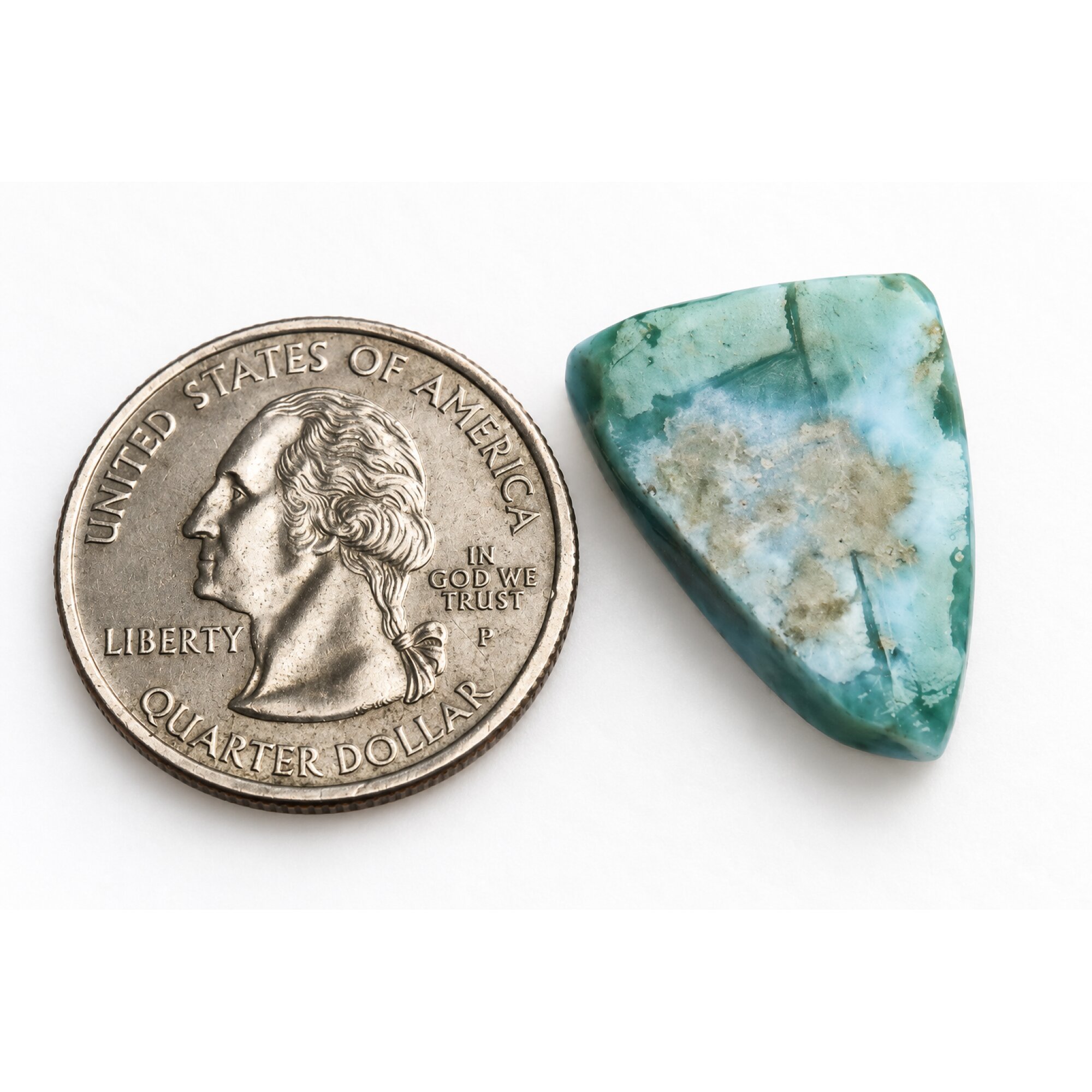 Genuine handcrafted ocean blue Dominican Larimar cabochon 21mm – photo 5