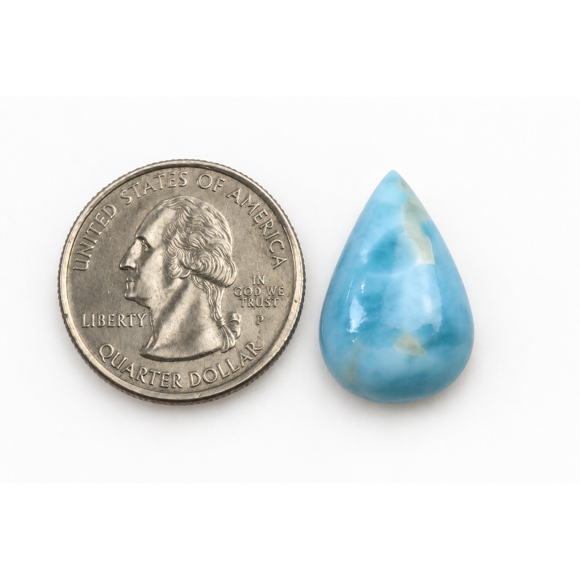 Authentic sky blue Dominican Larimar cabochon 22mm – photo 2