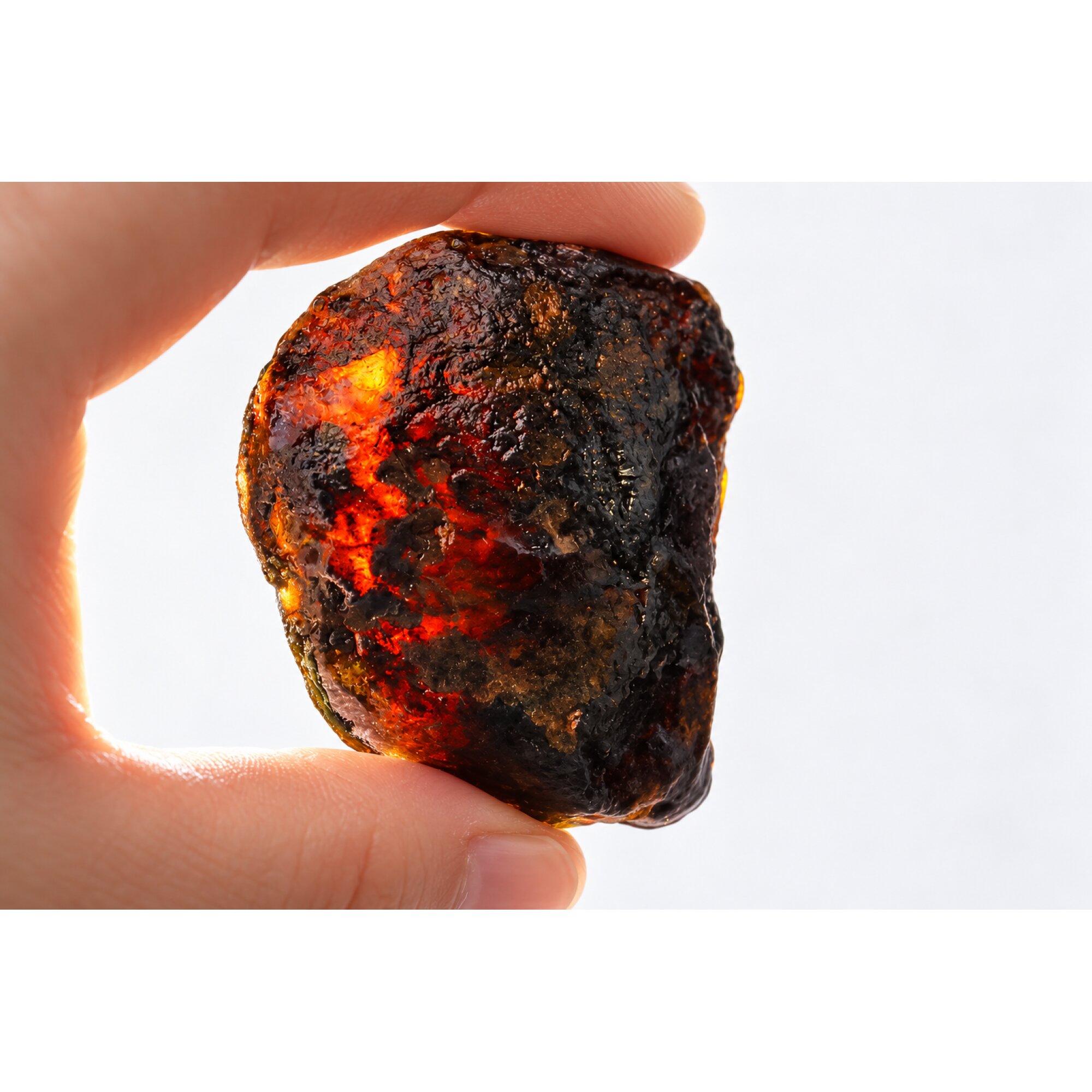 Pure natural olive green rough specimen Dominican amber 43.5g – photo 11
