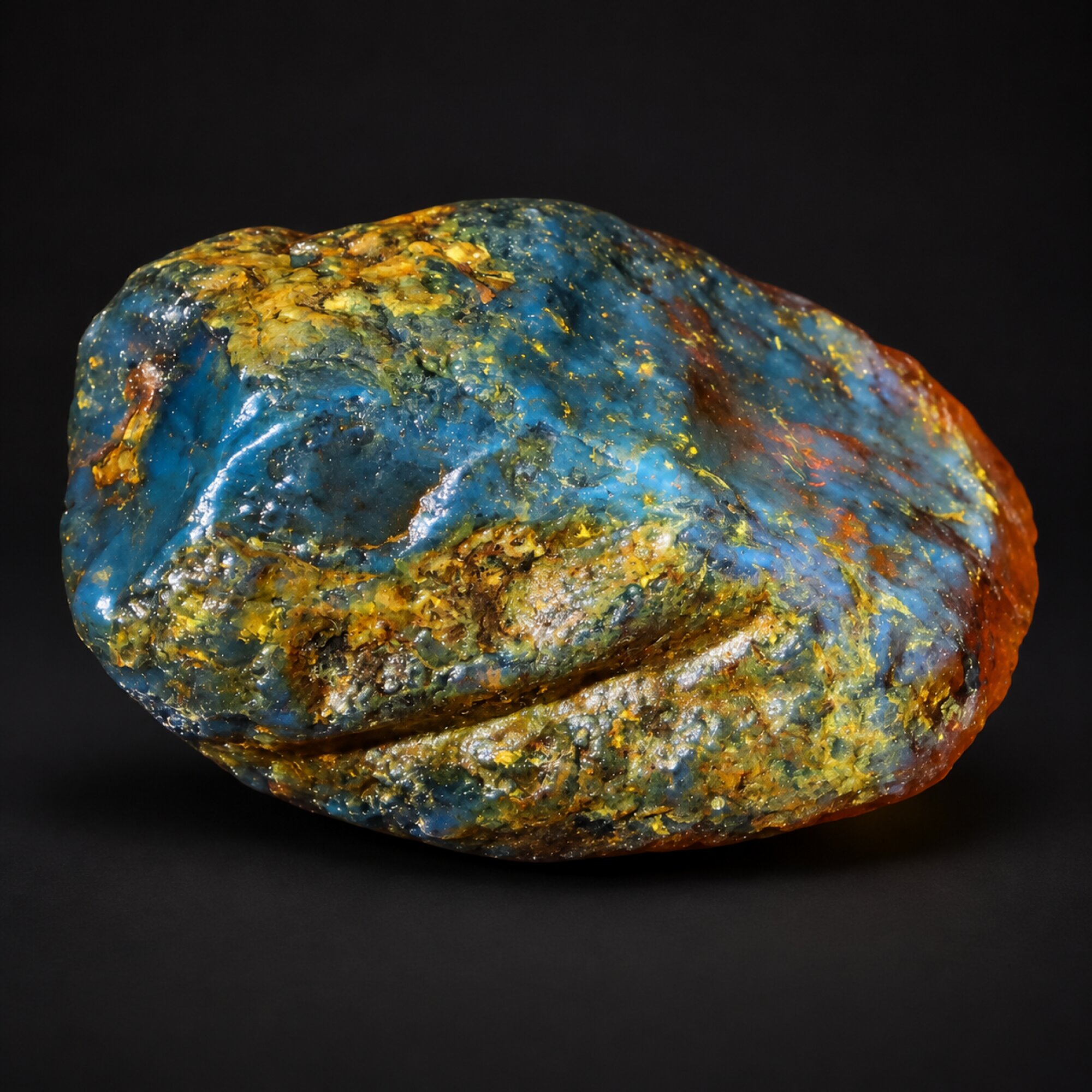 Naturally formed green blue rough specimen Dominican amber 32.8g – photo 6