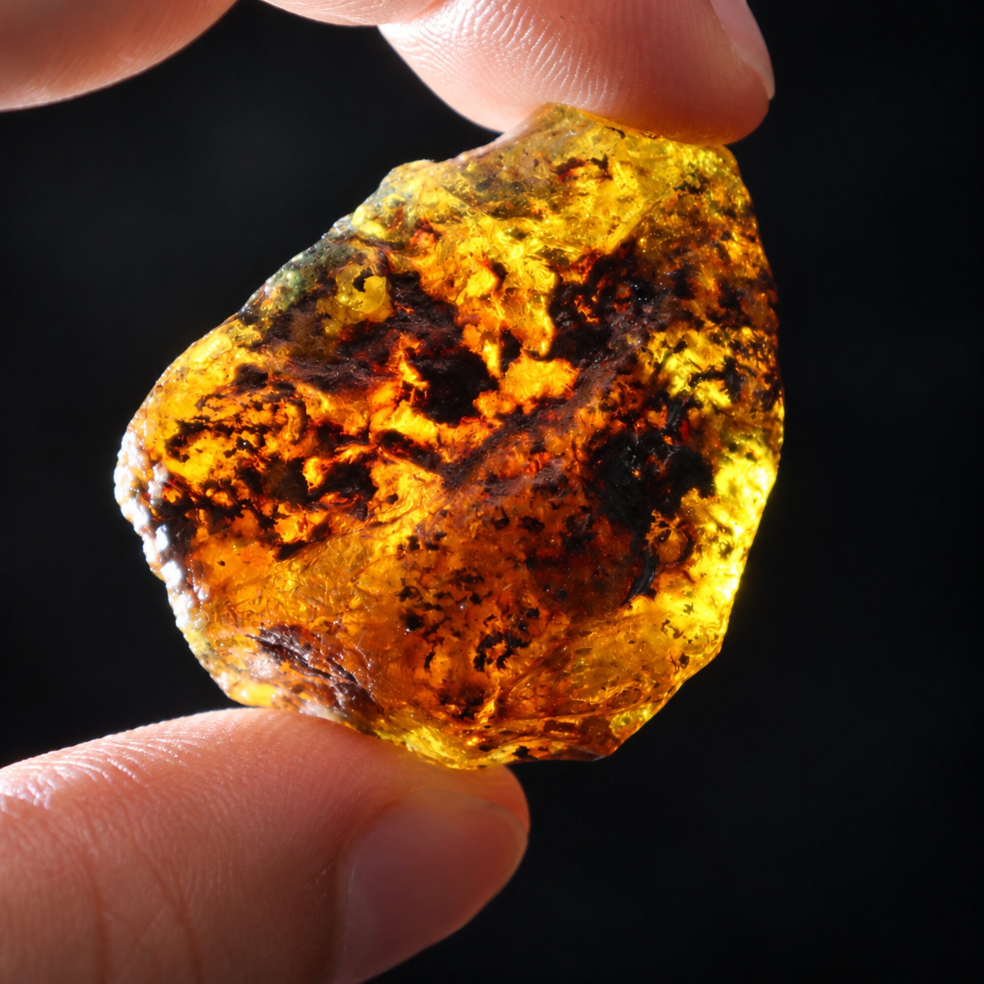 Pure natural green blue rough specimen Dominican amber 19.8g – photo 3