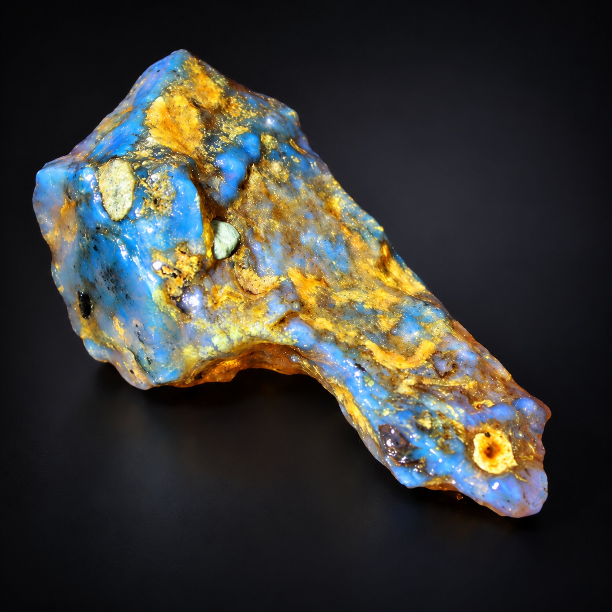 Untreated sky blue rough specimen Dominican amber 7.5g – photo 2