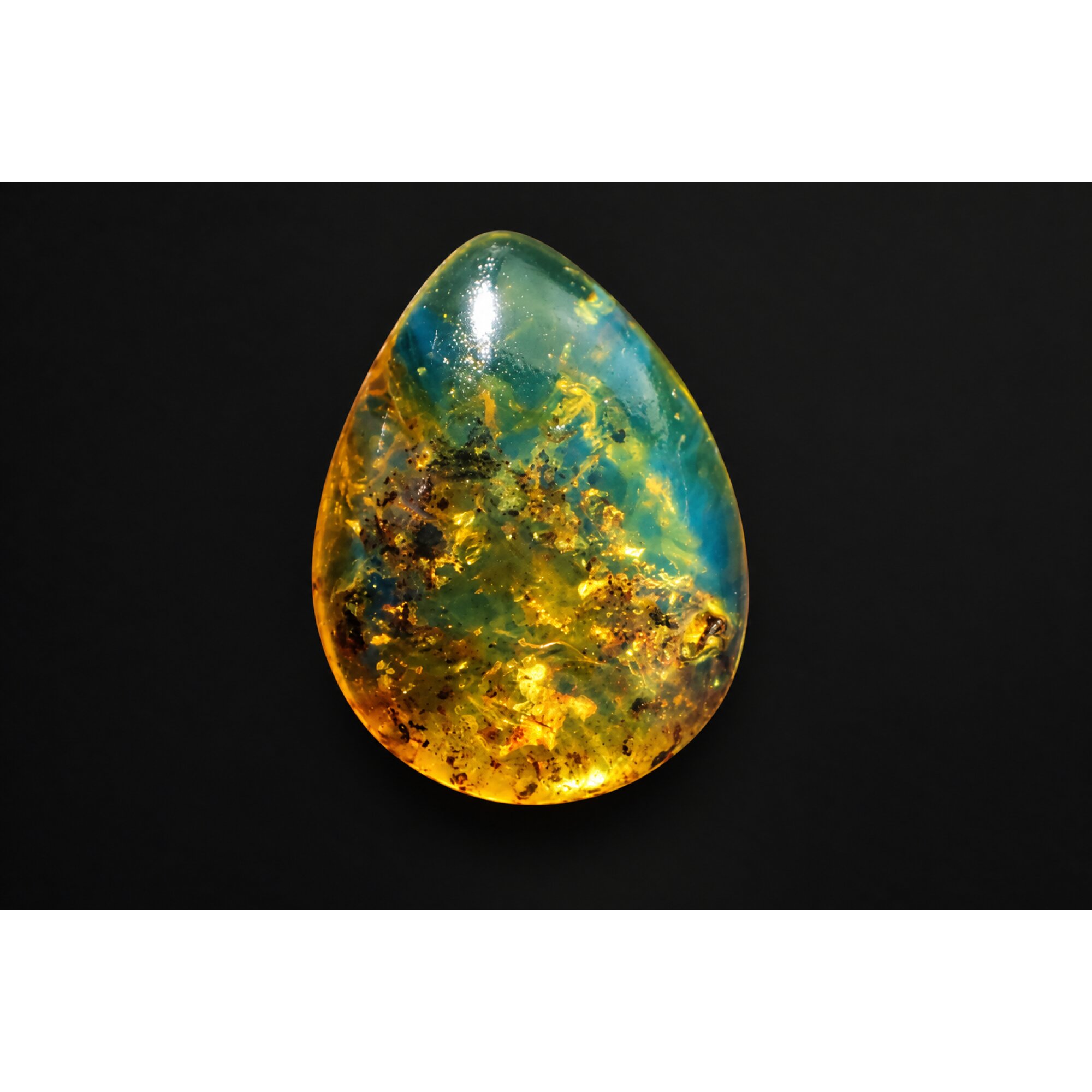 Untreated green blue polished Dominican amber 1.9g – photo 8