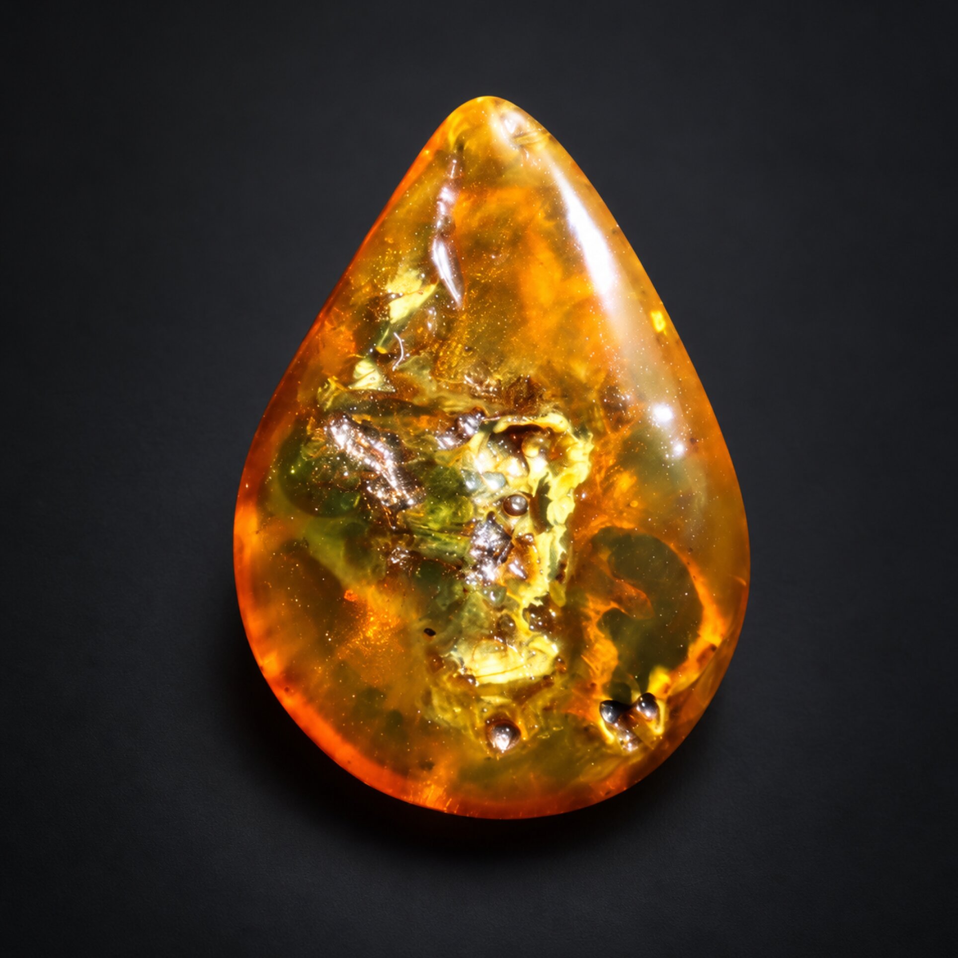 Untreated green orange polished Dominican amber 1.5g