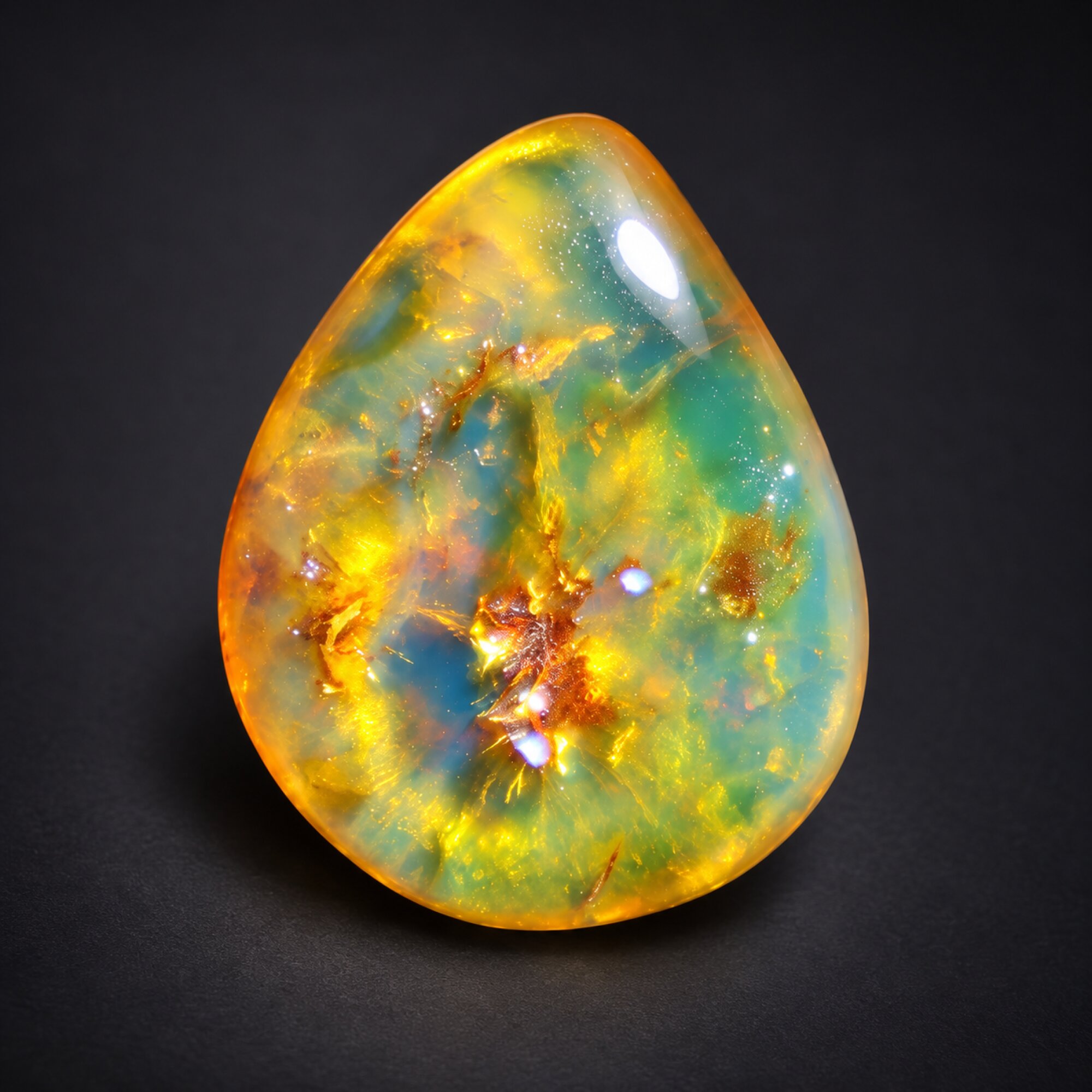 Natural orange blue polished Dominican amber 1.9g – photo 4