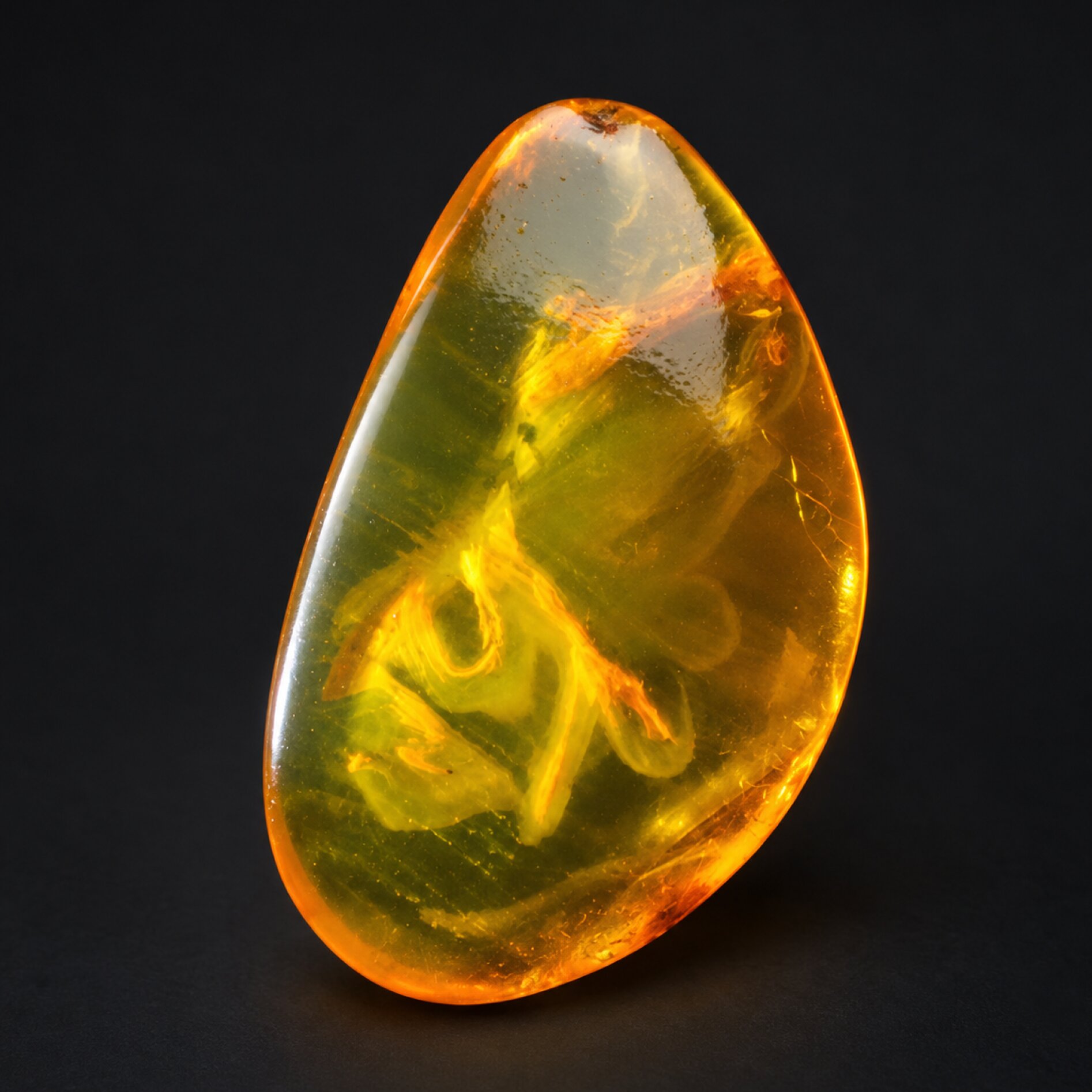 Natural orange yellow polished Dominican amber 1g