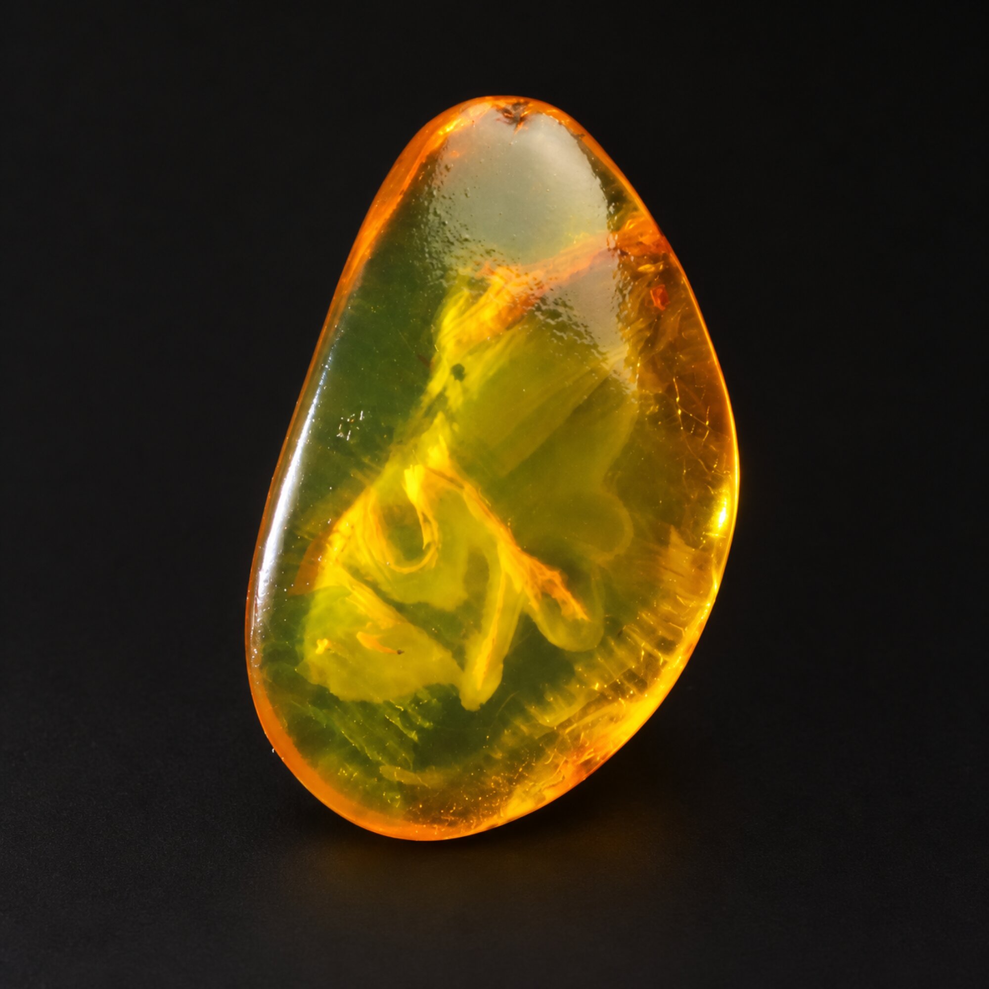 Natural orange yellow polished Dominican amber 1g – photo 6