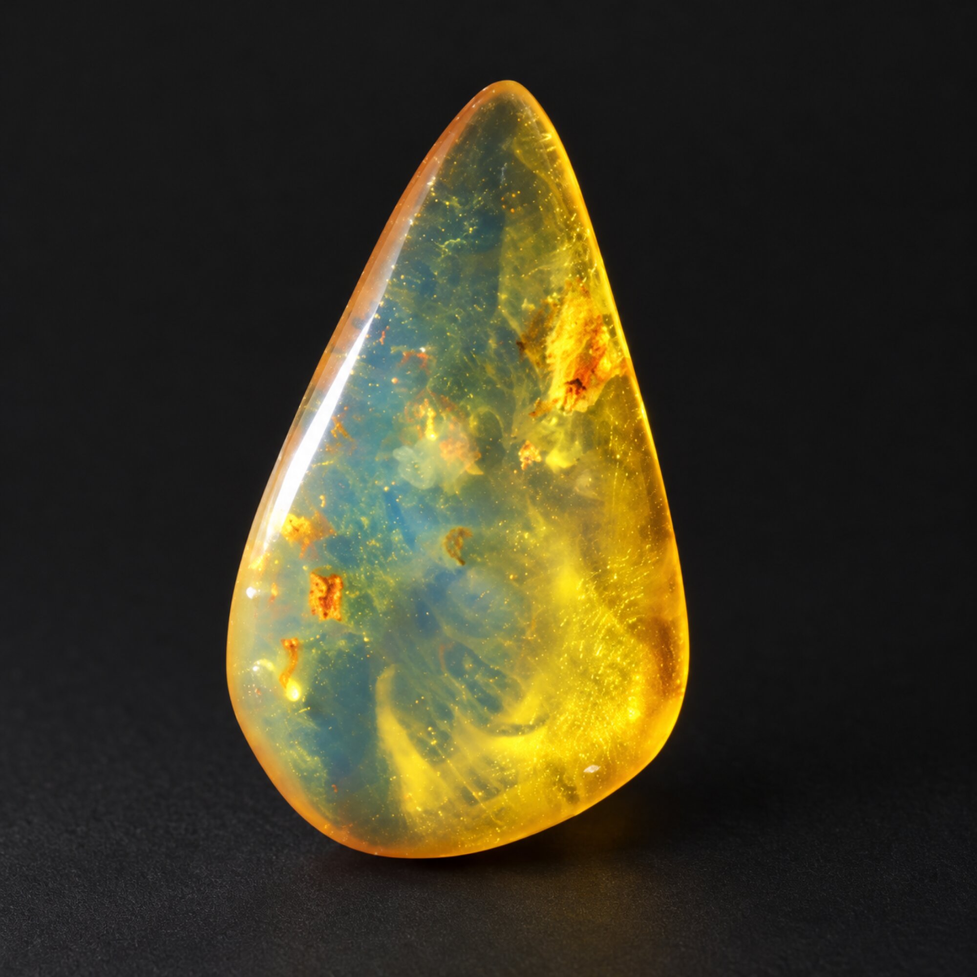 Untreated blue yellow polished Dominican amber 0.8g – photo 4