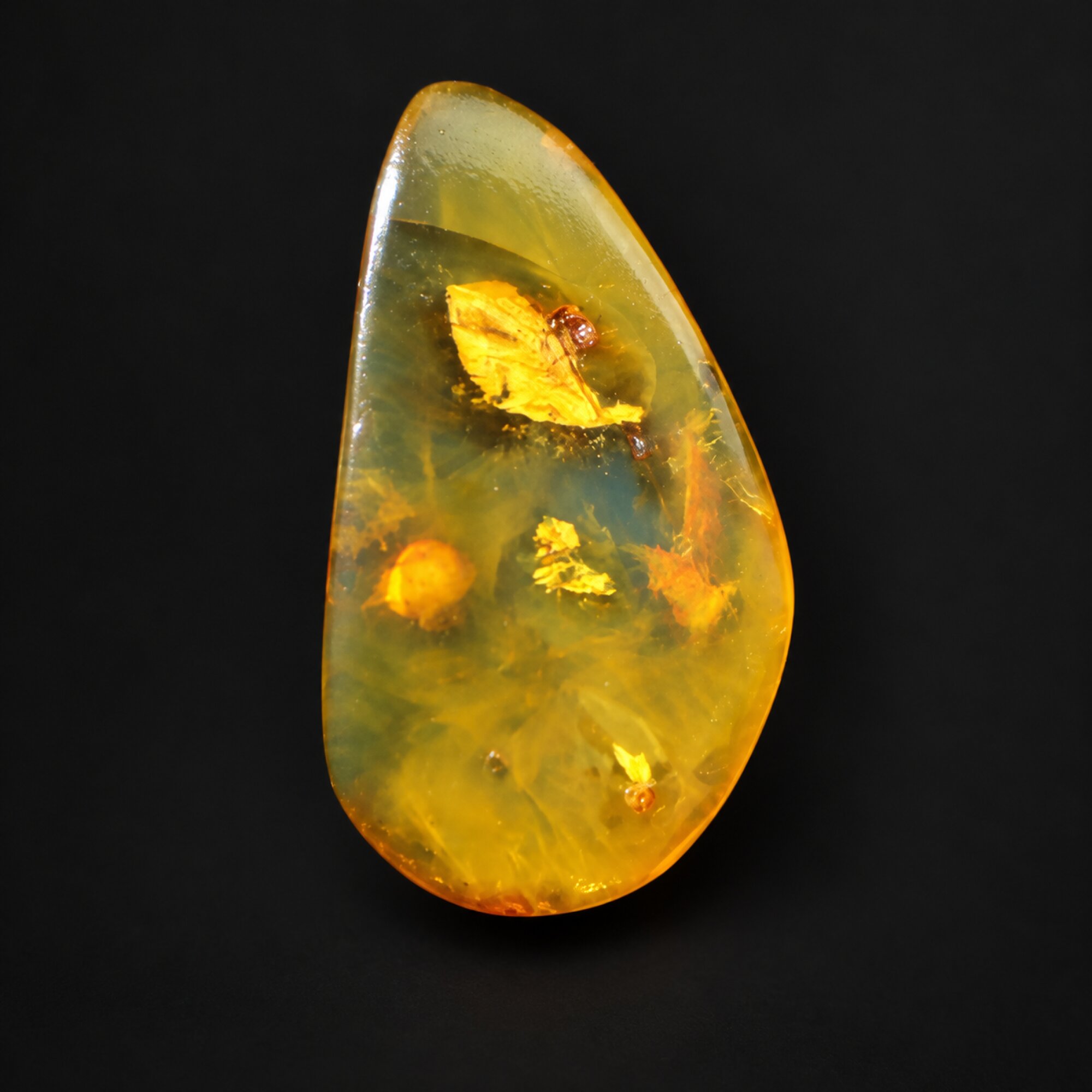 Natural green yellow polished Dominican amber – photo 6