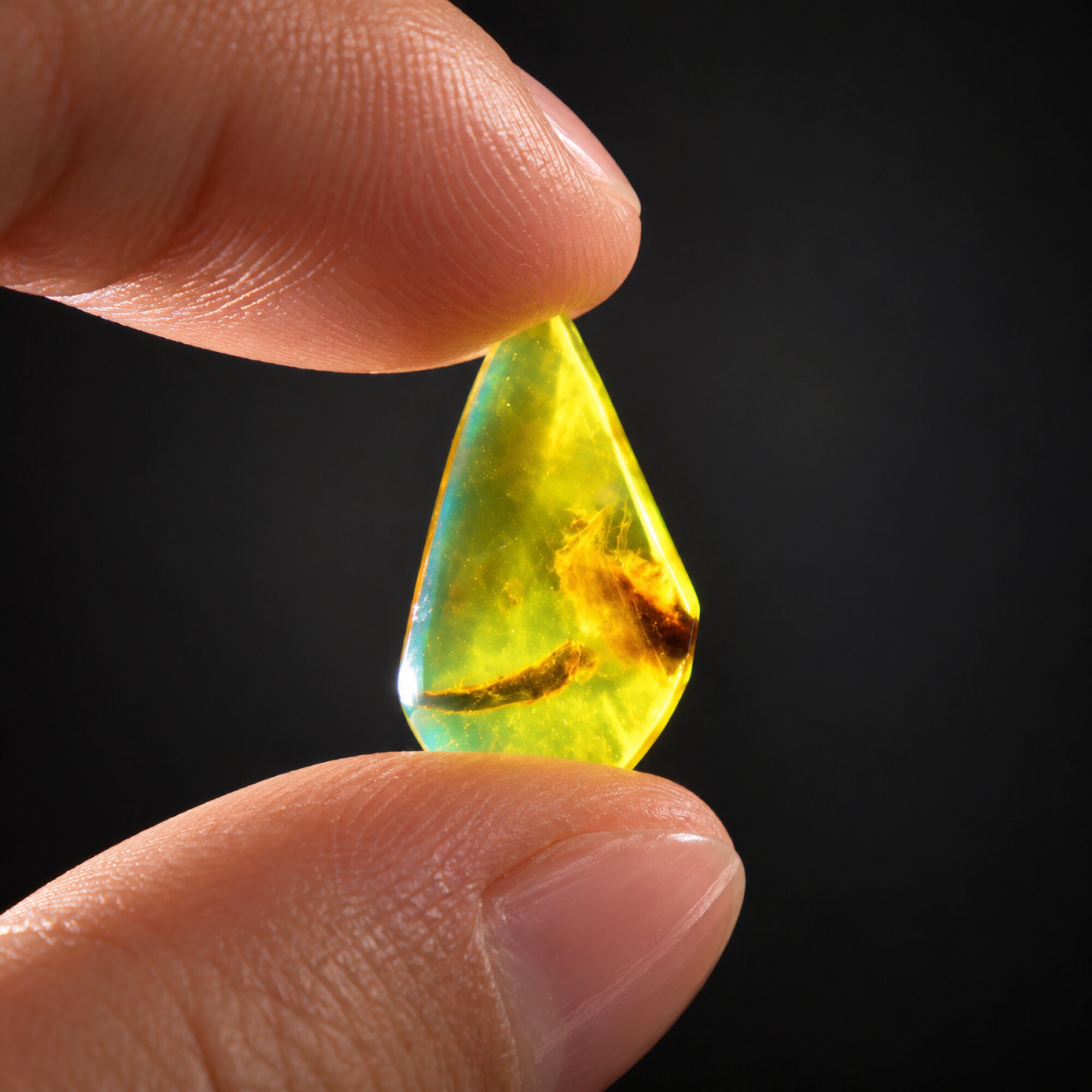Pure natural blue yellow polished Dominican amber – photo 4