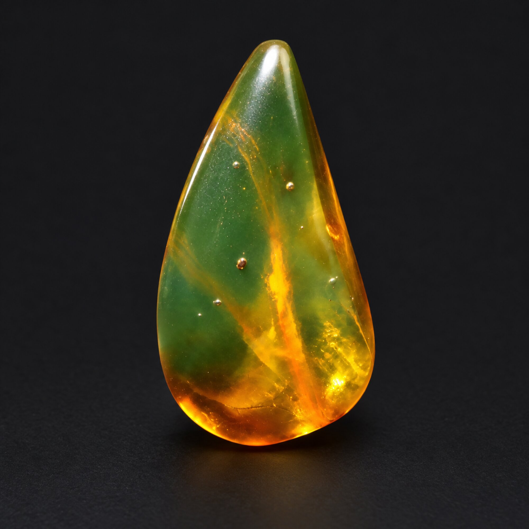 Natural orange green polished Dominican amber – photo 5