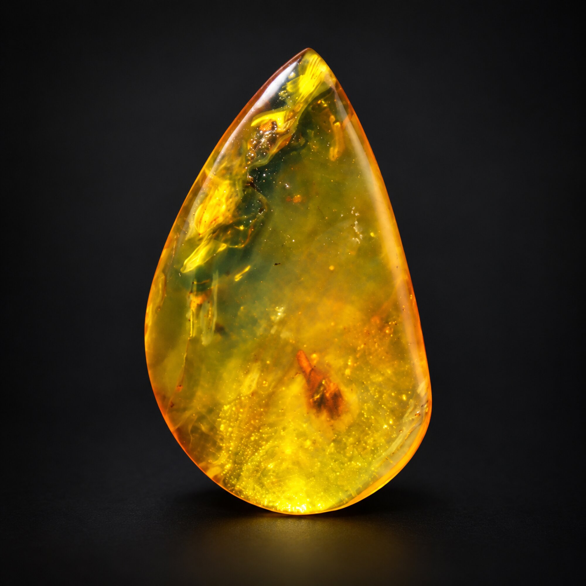 Natural orange yellow polished Dominican amber – photo 3