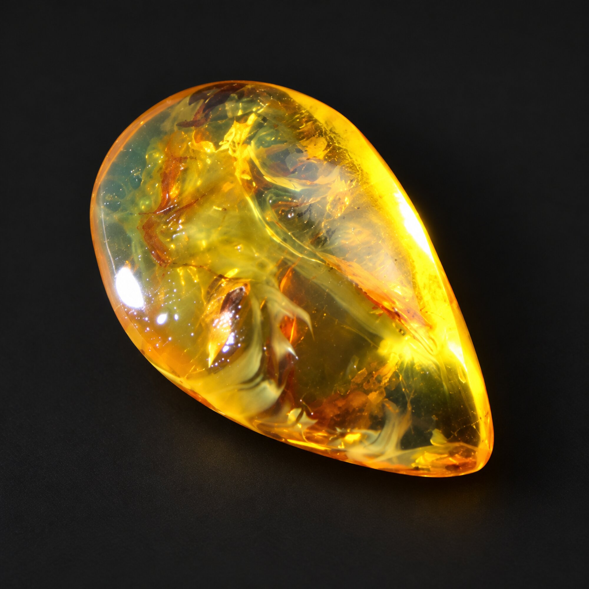 Natural orange blue polished Dominican amber – photo 4