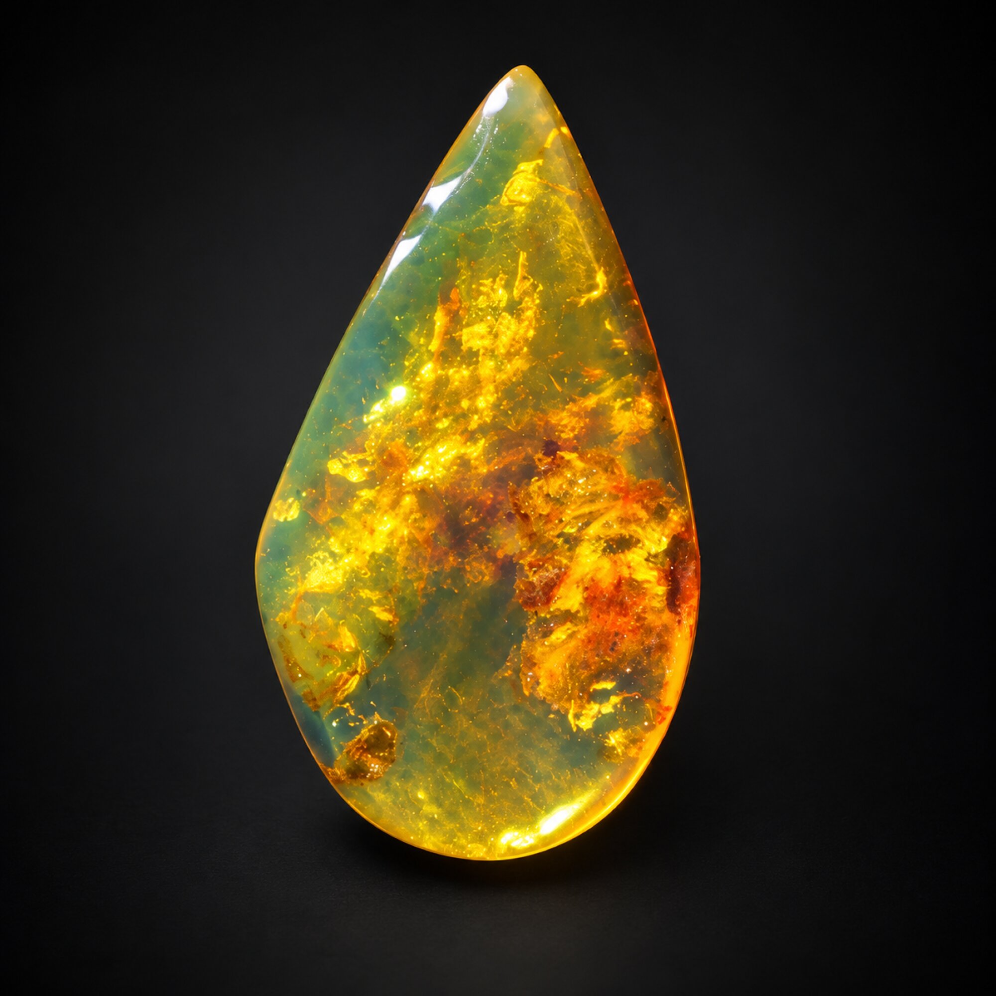 Natural yellow blue polished Dominican amber – photo 9