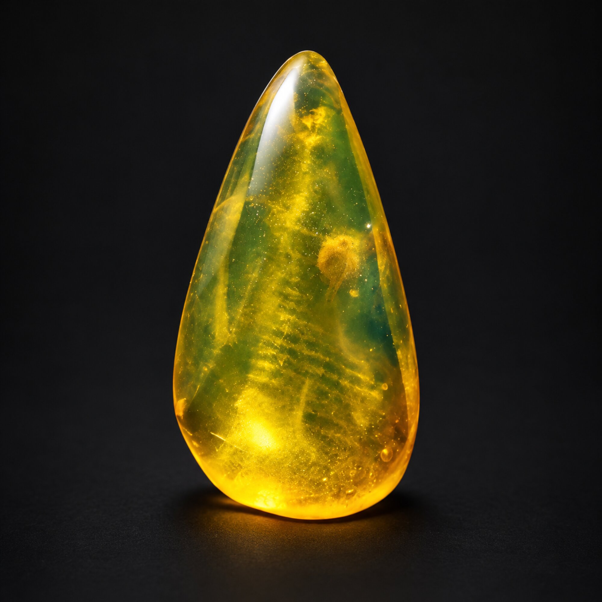 Genuine yellow green polished Dominican amber – photo 3