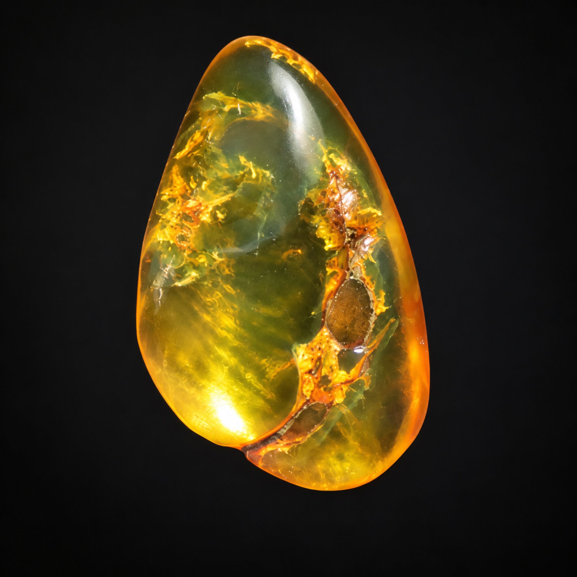 Pure natural yellow green polished Dominican amber – photo 7