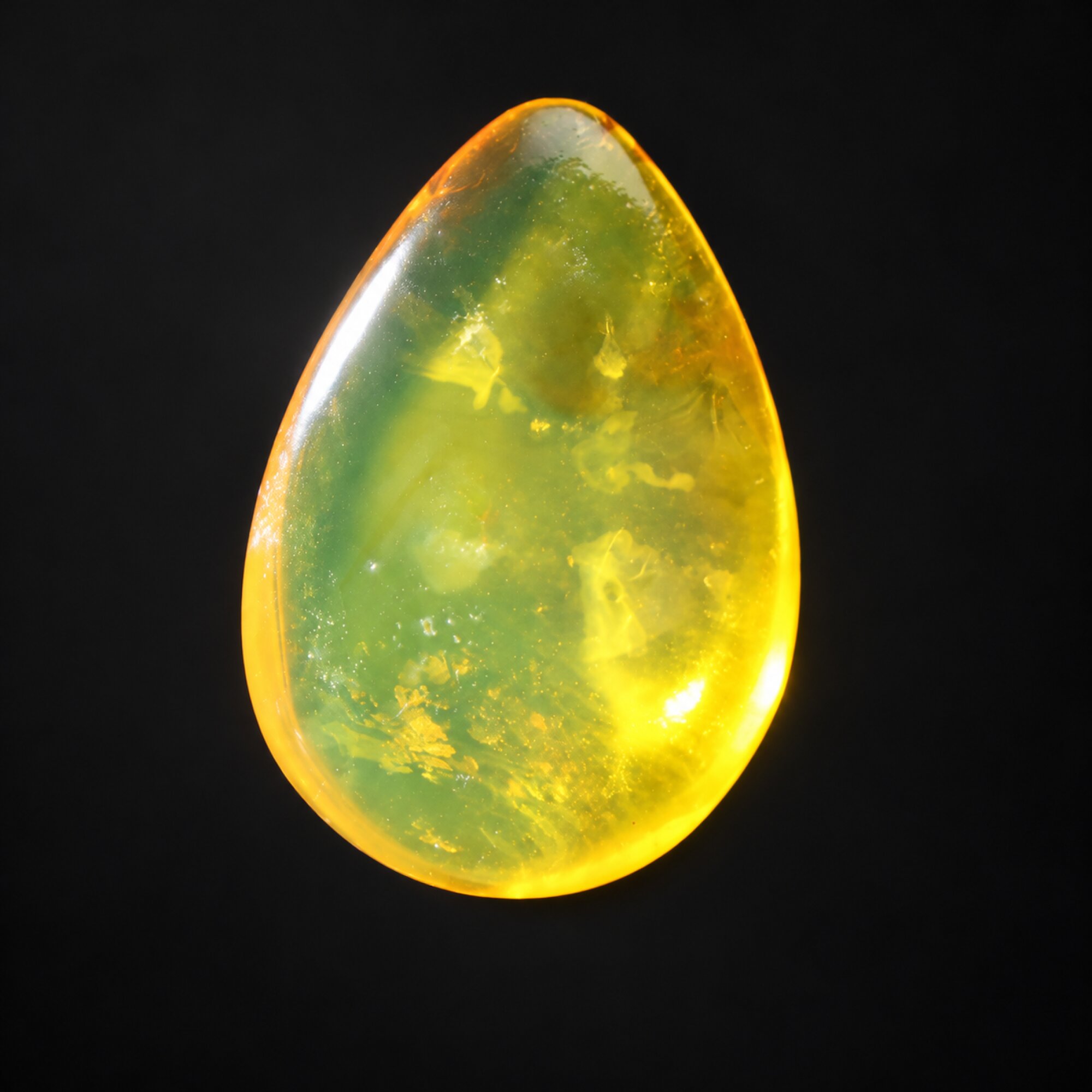 Natural yellow green polished Dominican amber – photo 5