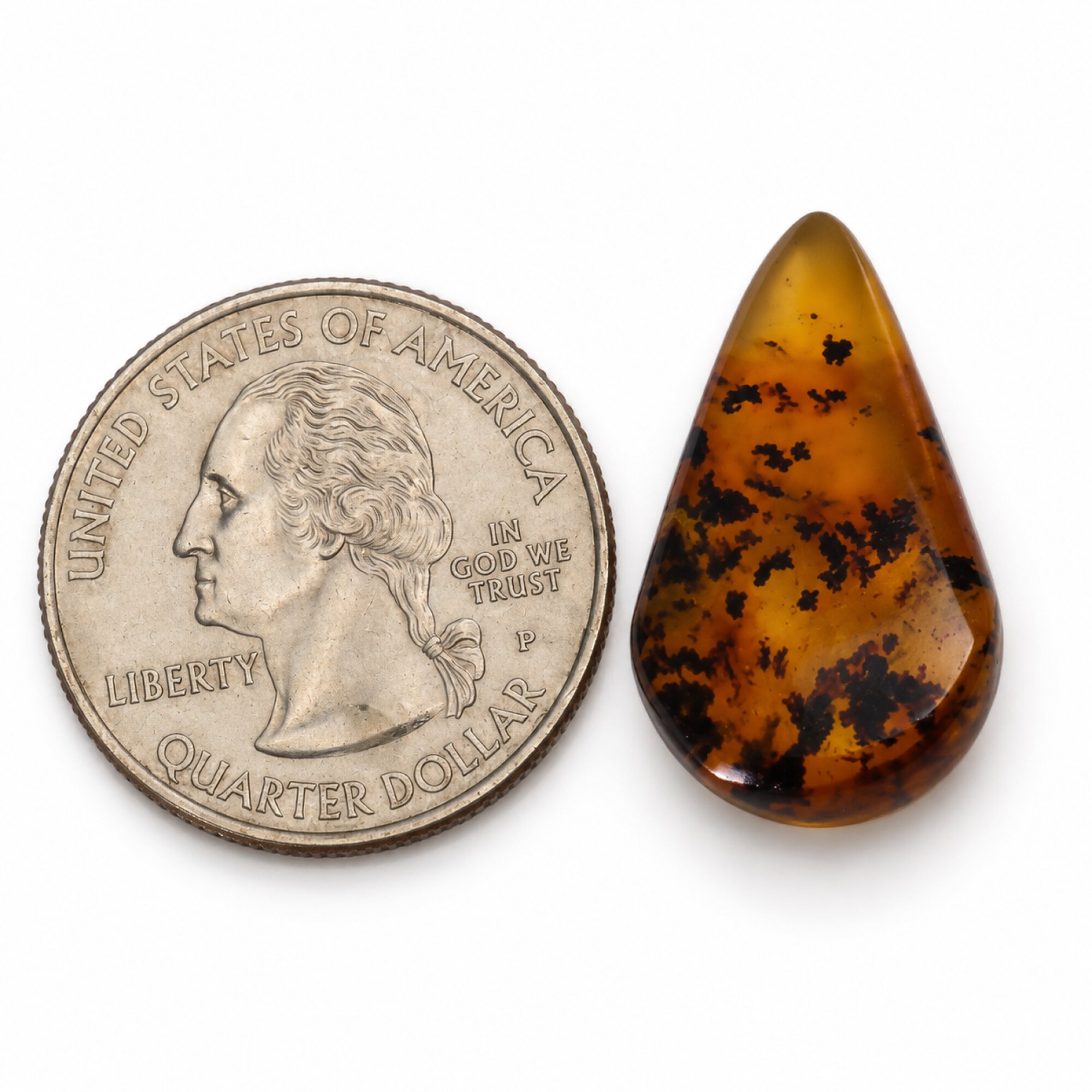 Handcrafted green blue polished Dominican amber – photo 6