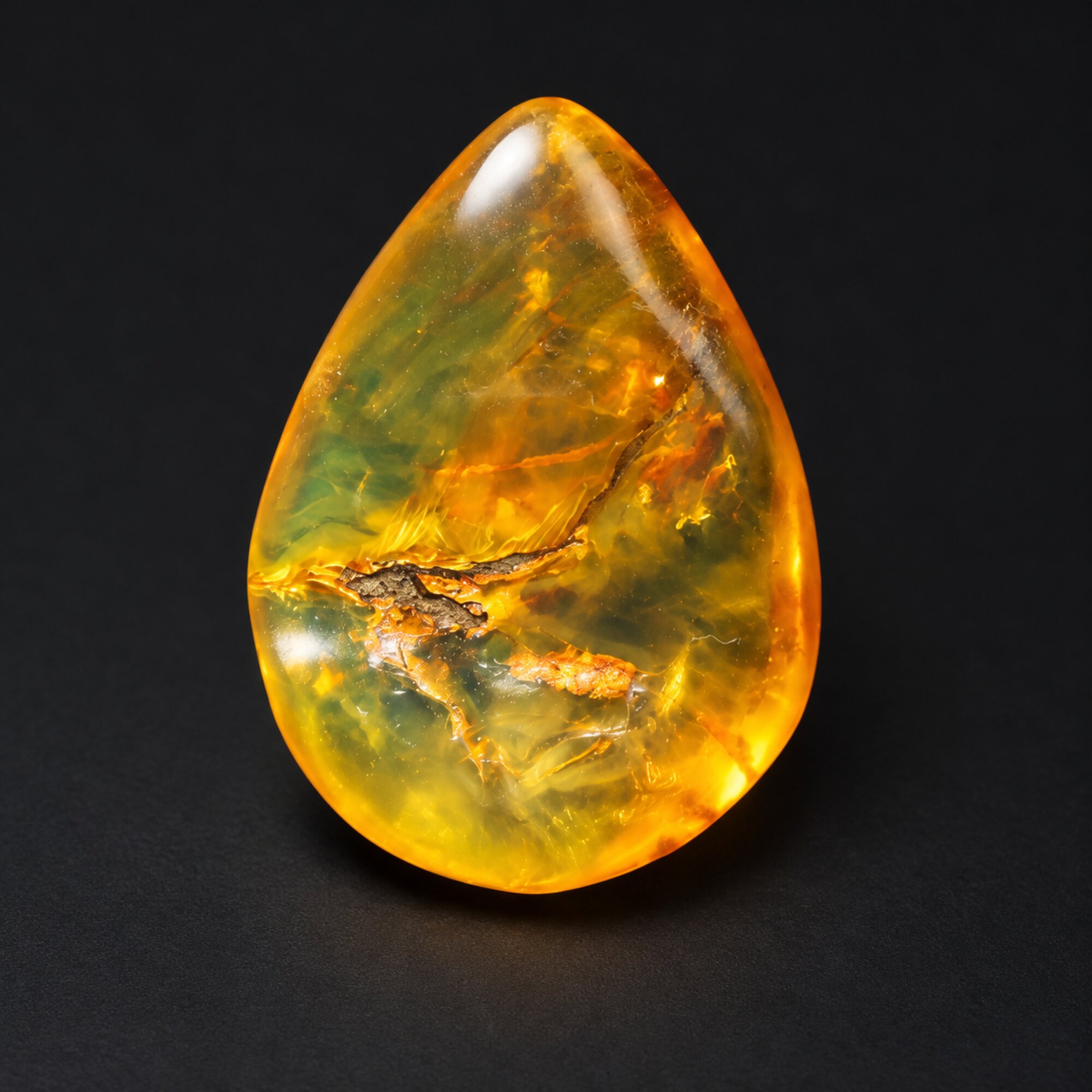 Pure natural orange green polished Dominican amber – photo 6