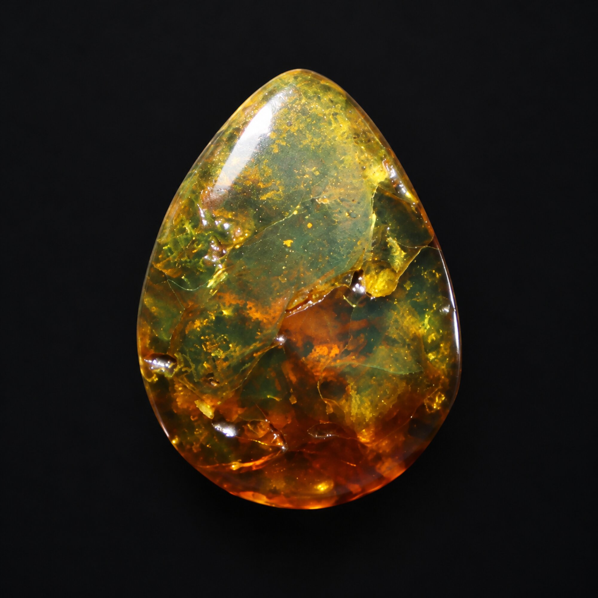 Natural orange green polished Dominican amber – photo 9
