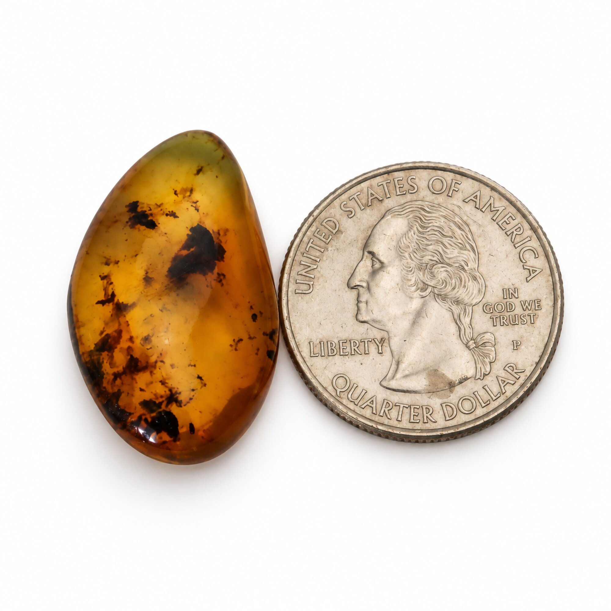 Natural green blue polished Dominican amber – photo 2