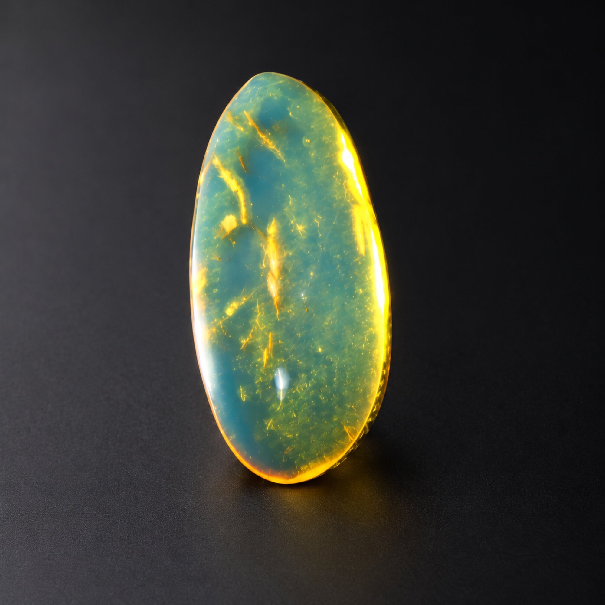 Untreated sky blue Dominican amber cabochon – photo 4