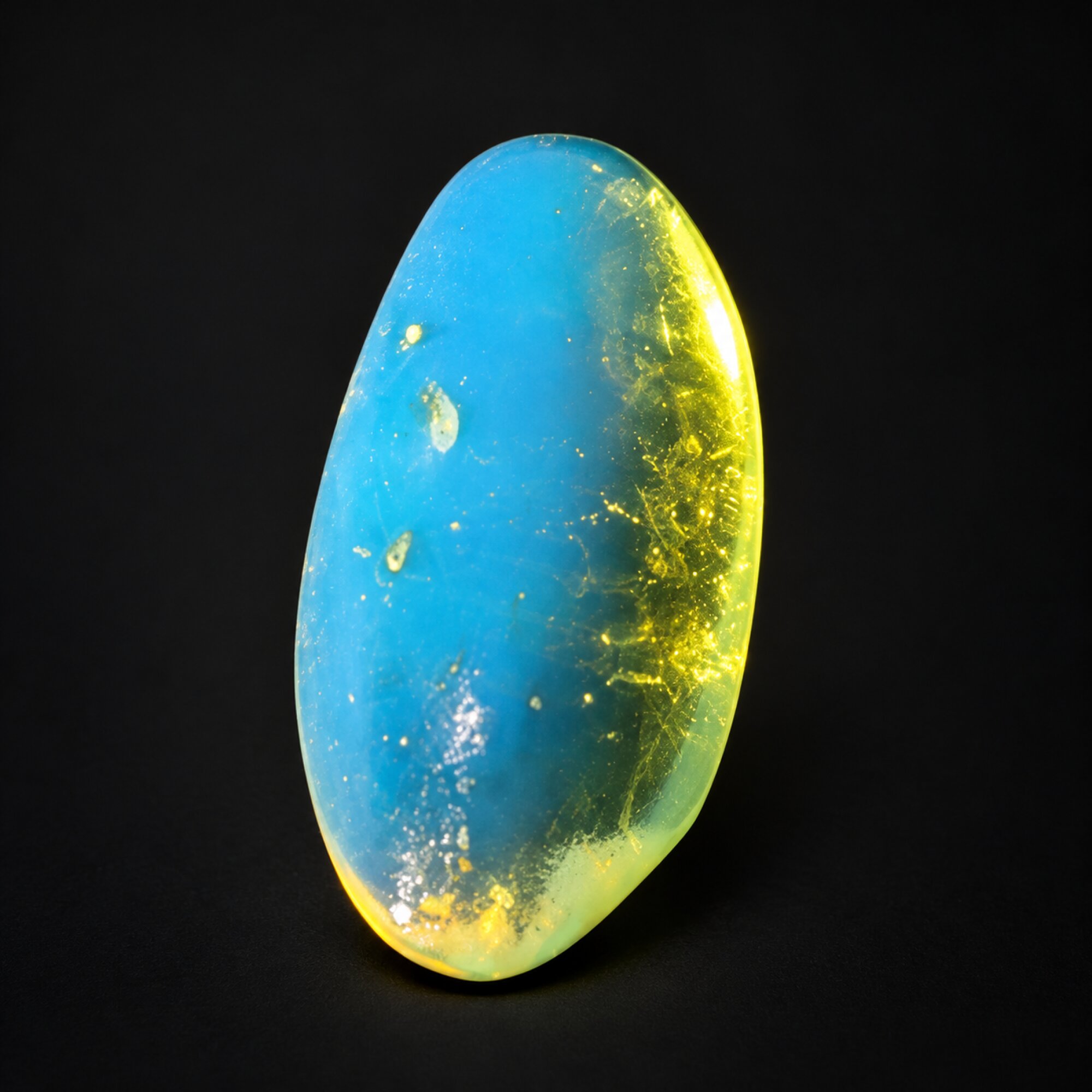 Untreated sky blue Dominican amber cabochon – photo 2