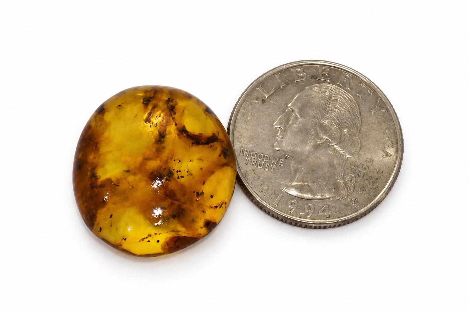 Authentic deep blue Dominican amber cabochon – photo 7