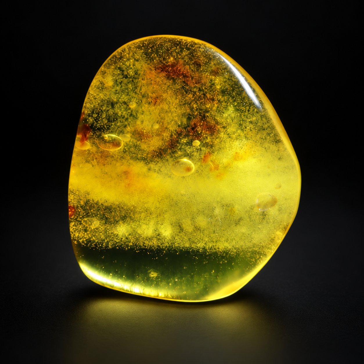 True caribbean light green yellow polished Dominican amber – photo 8