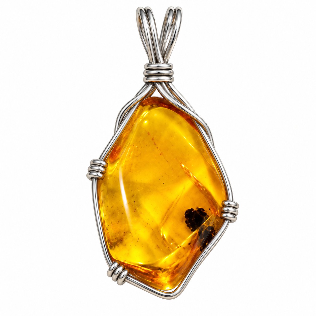 Genuine yellow green polished Dominican amber 31mm – photo 4