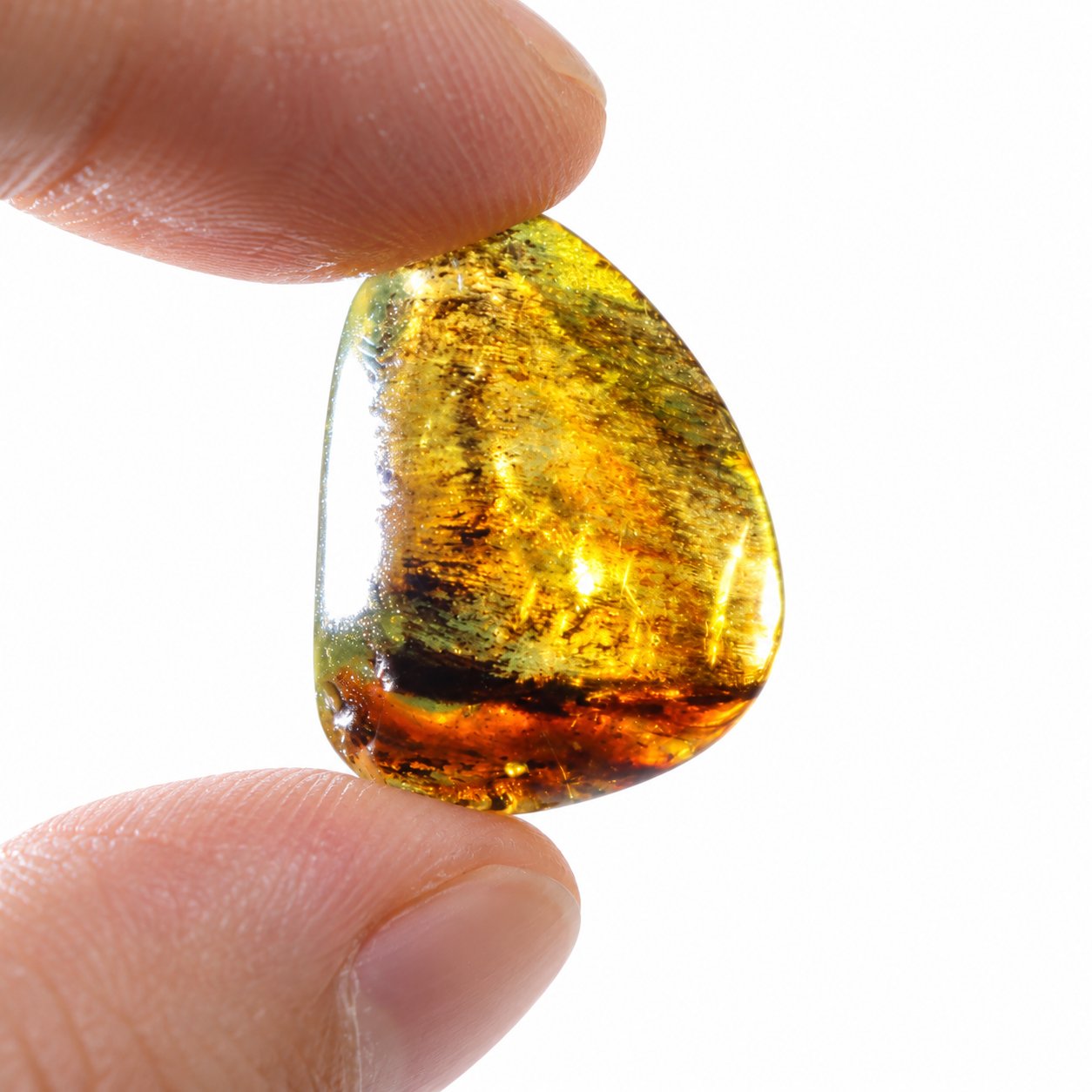Genuine orange green polished Dominican amber 26mm – photo 7