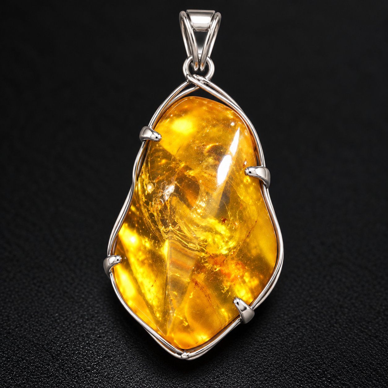 Authentic yellow green polished Dominican amber 29mm – photo 3
