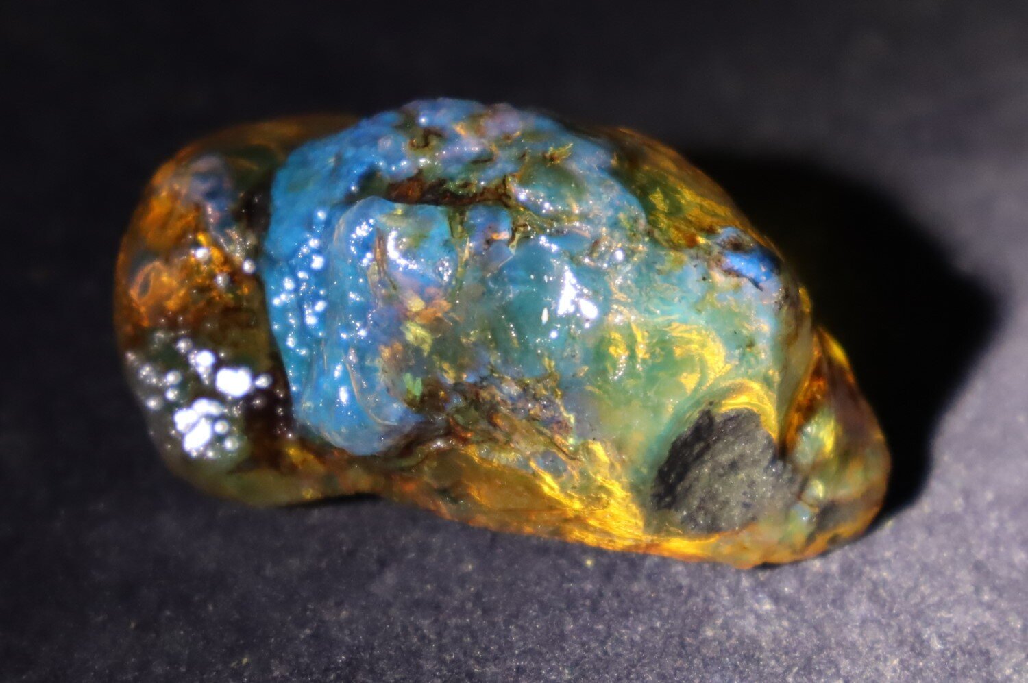 Splendid Natural Dominican Clear Orange Blue Amber Rough Specimen 47mm 18g – photo 8