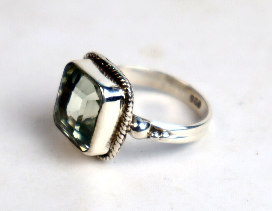 Clear White Tourmaline .925 Sterling Silver Ring #6.5 free resizing – photo 5