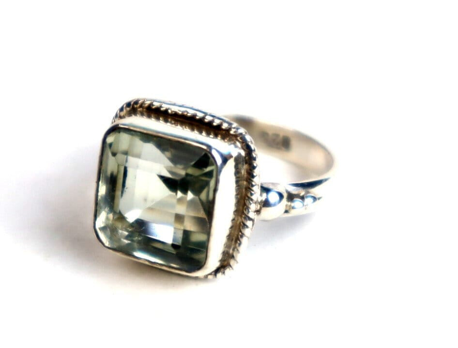 Clear White Tourmaline .925 Sterling Silver Ring #6.5 free resizing – photo 6