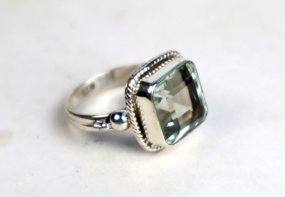 Clear White Tourmaline .925 Sterling Silver Ring #6.5 free resizing – photo 8