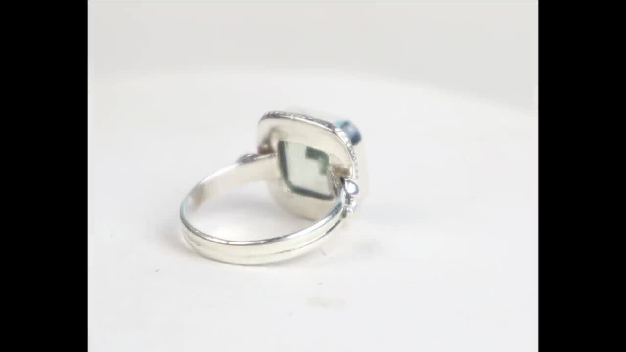 Clear White Tourmaline .925 Sterling Silver Ring #6.5 free resizing – photo 10