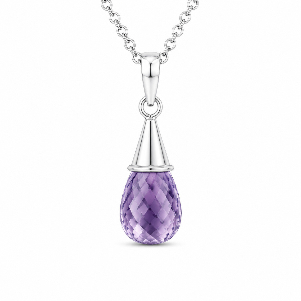 Fine Rare Purple Greenish Yellow Amethyst 925 Sterling Silver Faceted Teardrop – photo 3