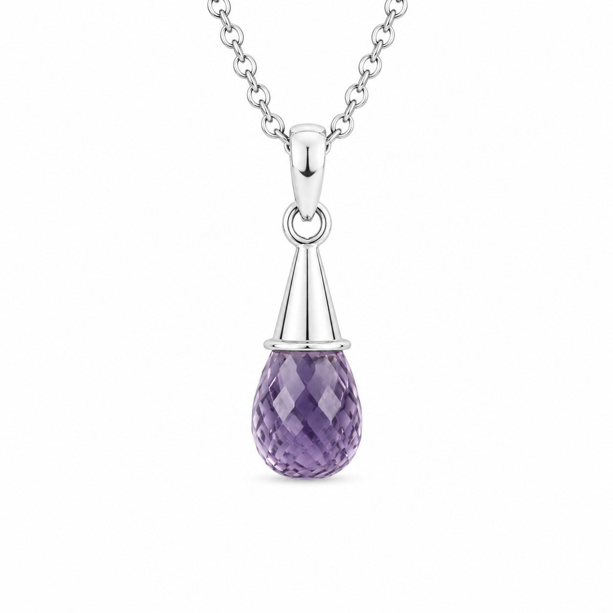 Fine Rare Purple Greenish Yellow Amethyst 925 Sterling Silver Faceted Teardrop – photo 5