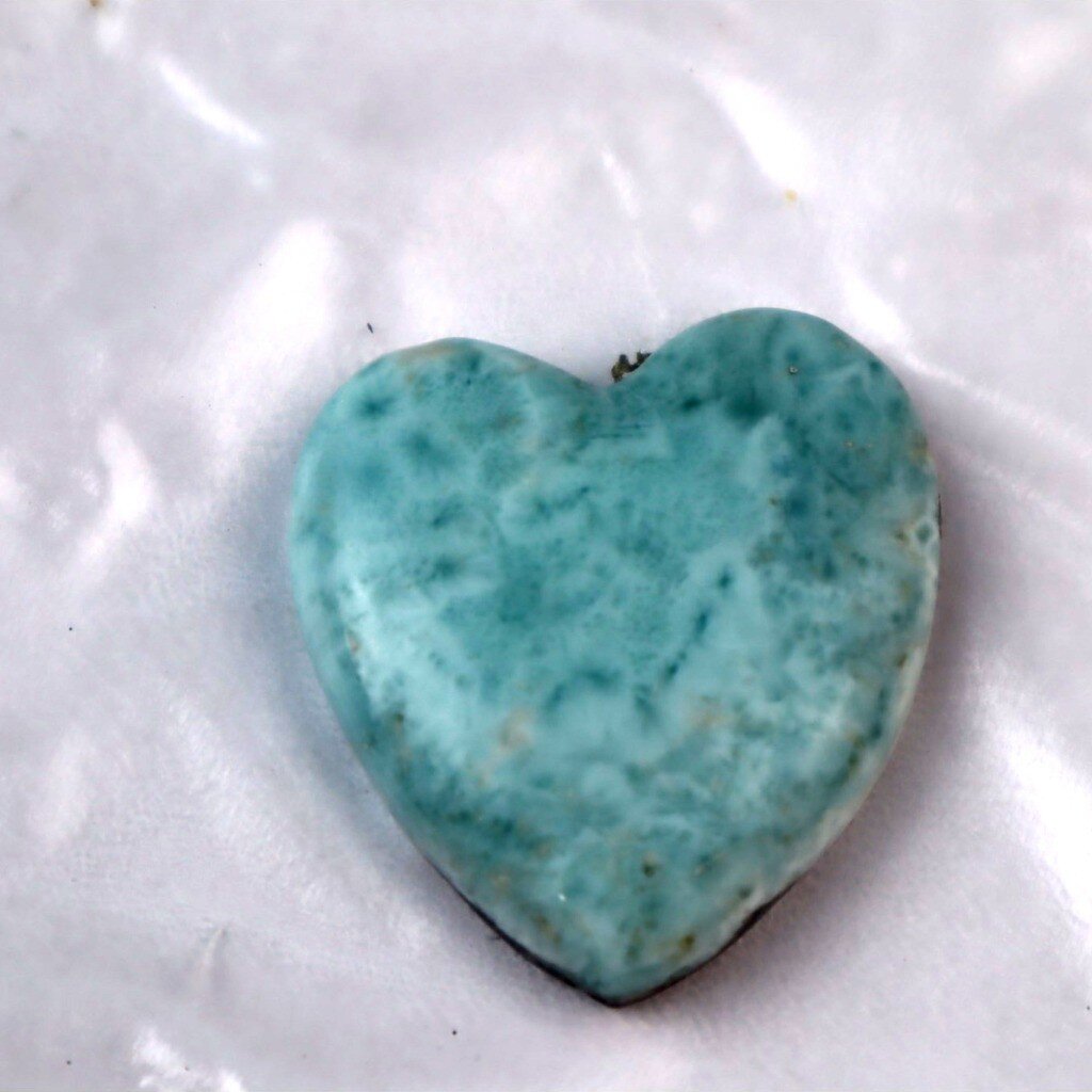 Genuine Beautiful Light Blue Larimar Heart Cabochon 35mm 17.5g – photo 6