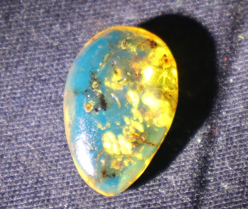 Inclusions Clear Sky Blue Amber Polished Stone 22mm free drilling – photo 7
