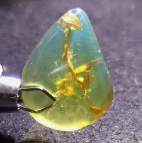 Lovely Natural Dominican Clear Sky Blue Amber Polished Stone 19mm – photo 5