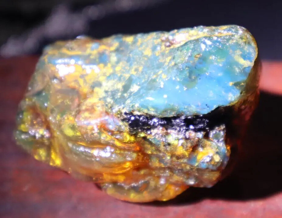 Beautiful Natural Dominican Clear Royal Blue Green Amber Rough Specimen 51mm 38g – photo 12