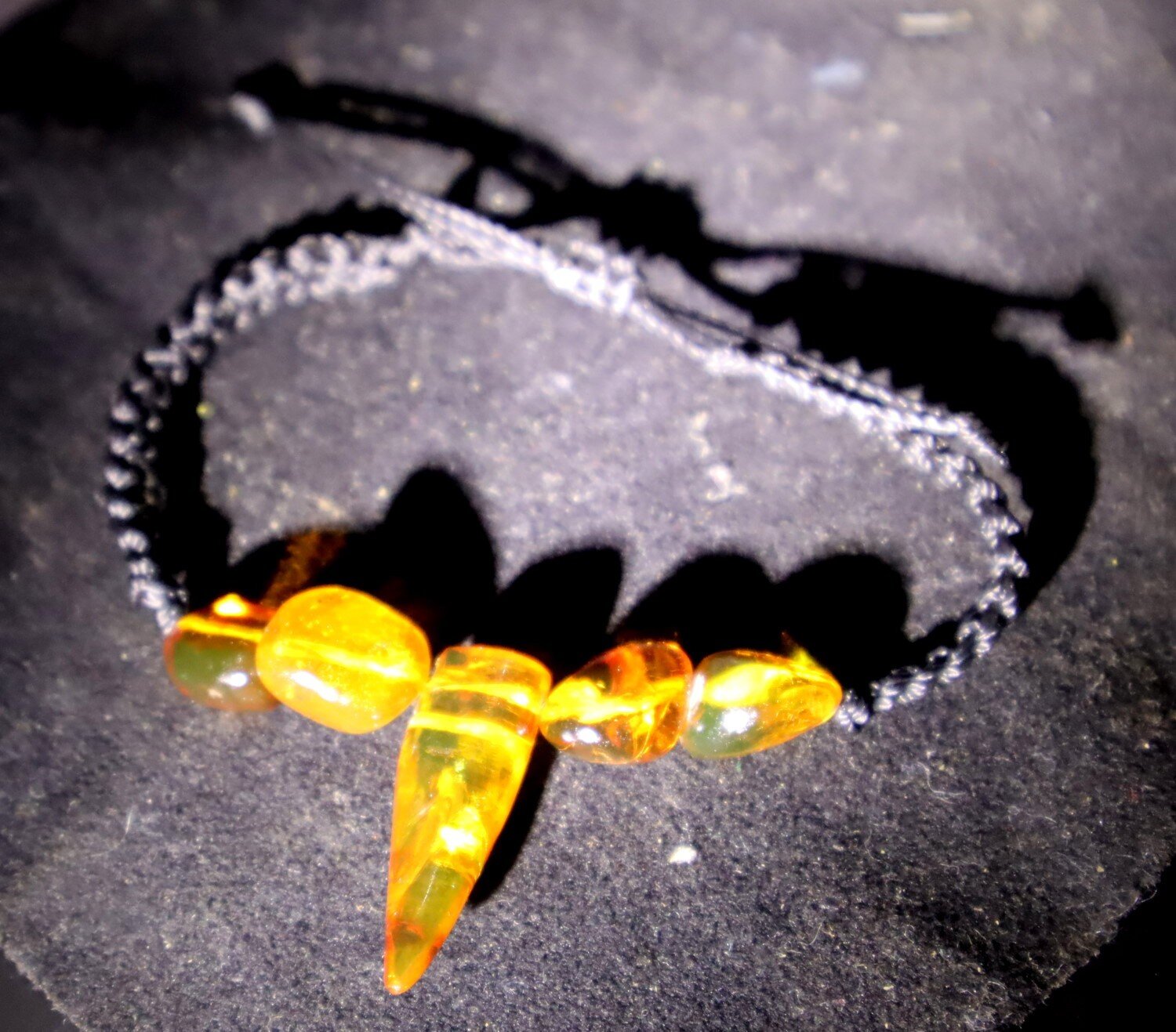Lovely Natural Clear Yellow Orange Amber Bracelet adjustable – photo 5