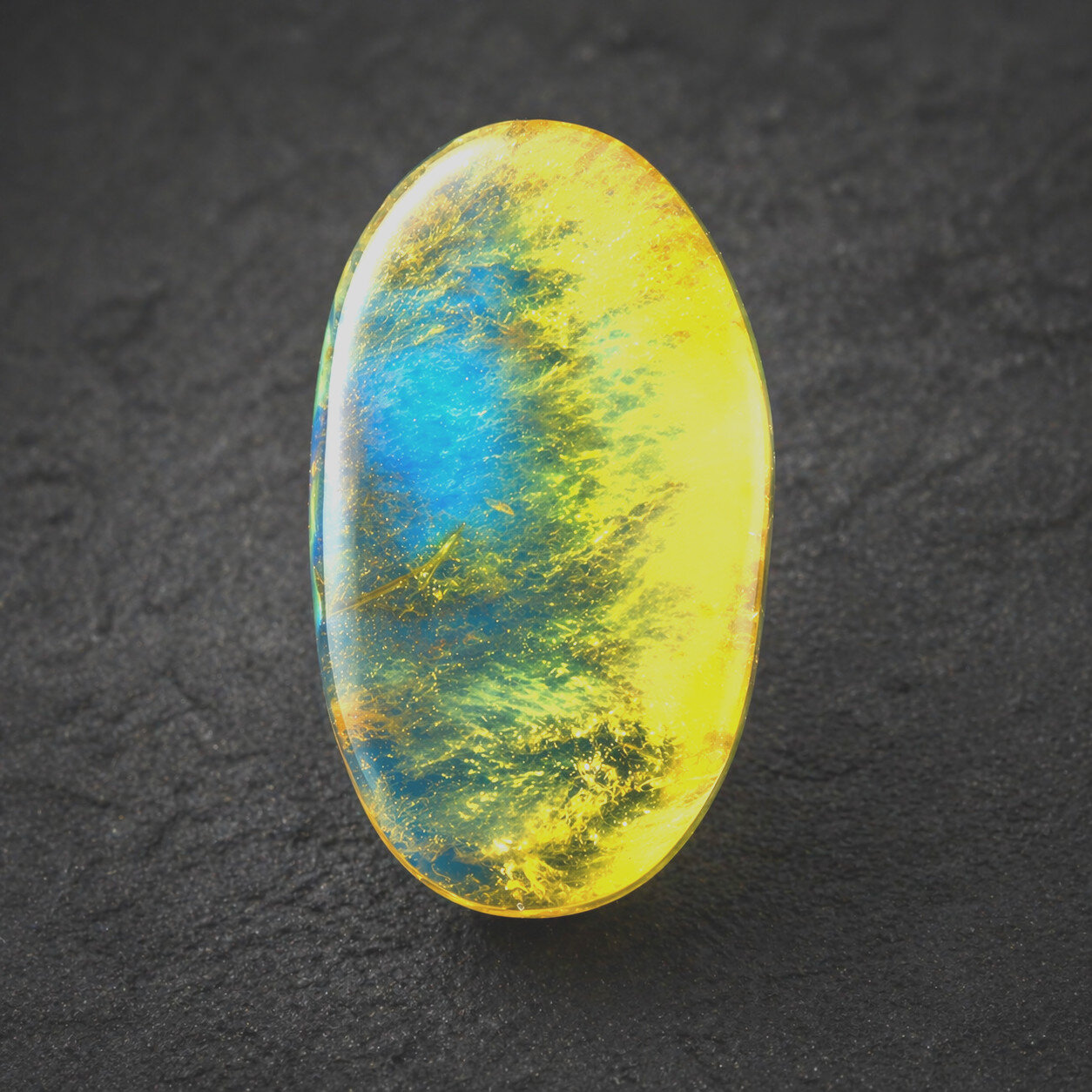 Finest Natural Dominican Clear Light Blue Amber Polished Stone 19mm