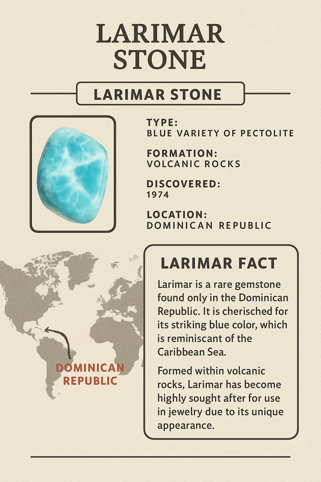 Beautiful Natural Green Blue Larimar Trapezoid Cabochon 22mm – photo 2